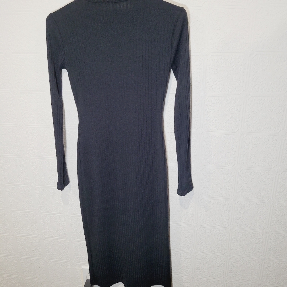Zara Ribbed Button Down Midi Dress - Picture 6 of 6